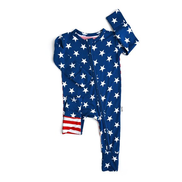 Bamboo Baby Pajama USA 4th of July Zip